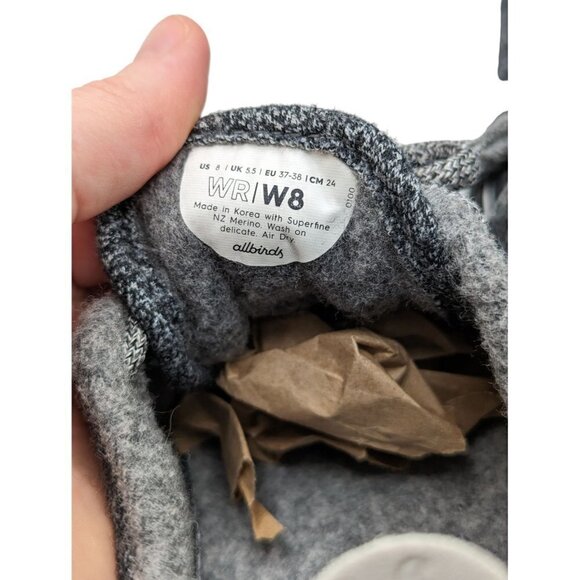 Allbirds Women's Wool Runners Neutral Grey Size 8 - Picture 7 of 7